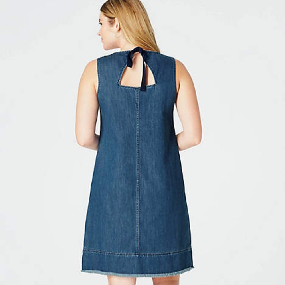 NWT J.JILL Blue Jean Fringed Hem jumper 2X
